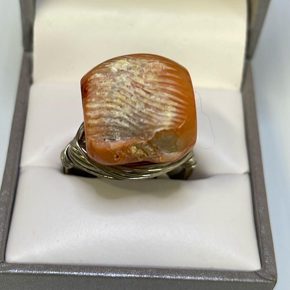 Shell Silver Wrap Ring Sz 9 1/4